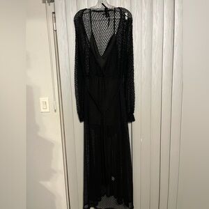 Plus size mesh dress with halter slip